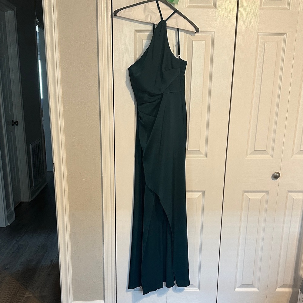 Azazie One-Shoulder Dress in Deep Teal